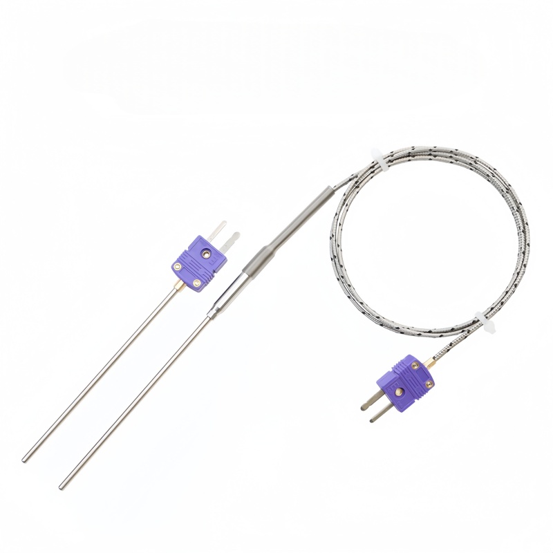 Cặp nhiệt điện loại E MI với đầu cắm mini và đầu dò kim uốn cong được