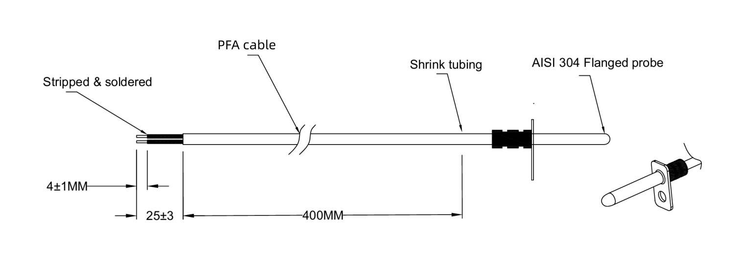 Cảm biến nhiệt độ điện trở nhiệt NTC 100K — Dùng trong chế biến thực phẩm