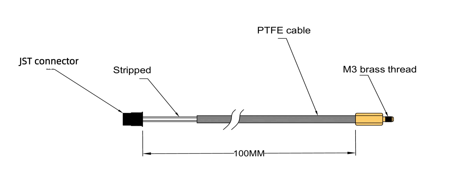 Cảm biến nhiệt độ điện trở nhiệt NTC 100K — Ren đồng M3 cho máy in 3D