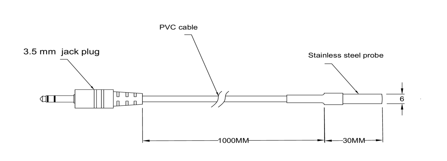 Cảm biến nhiệt độ điện trở nhiệt NTC 10kΩ — Vỏ SS304, Giắc 3.5mm